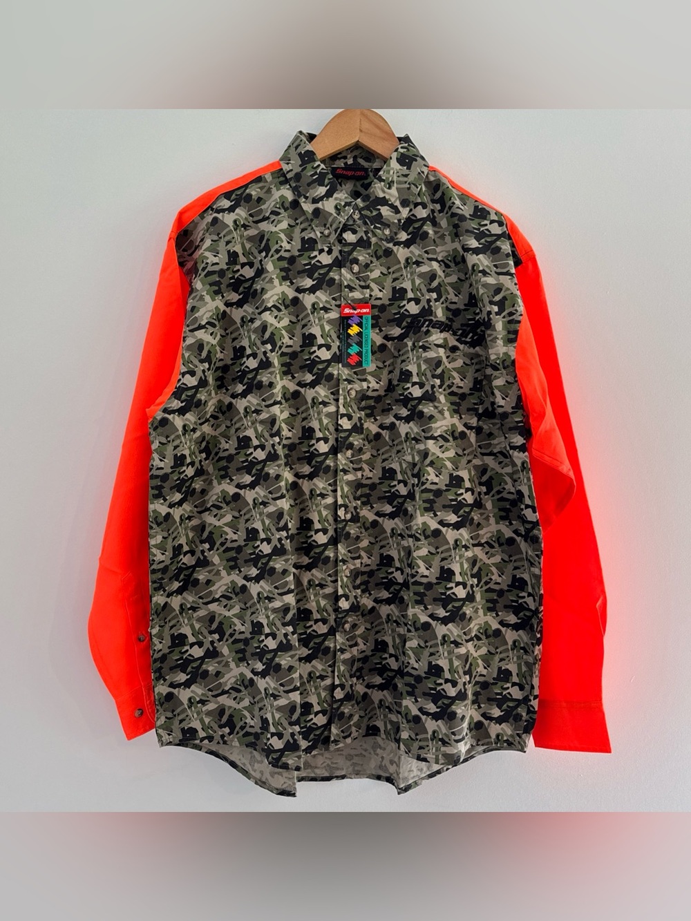 Snap On Tools Camo Long Sleeve Button Up Shirt Men’s Large New With Tags!
